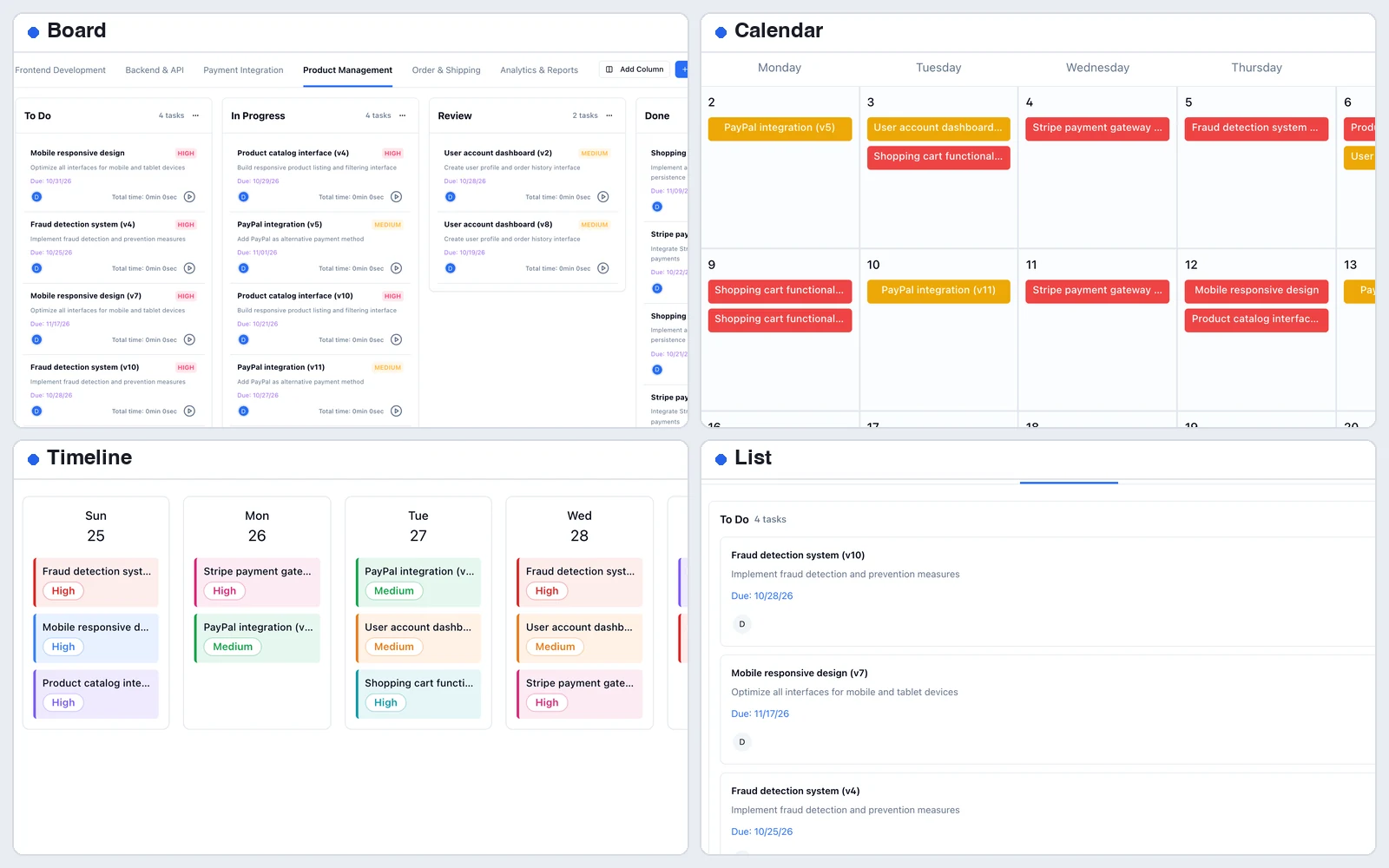 Task Manager like Asana — app screenshot