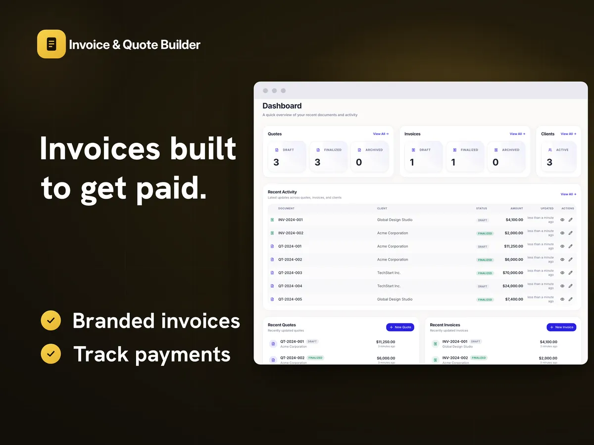 Invoice & Quote Builder