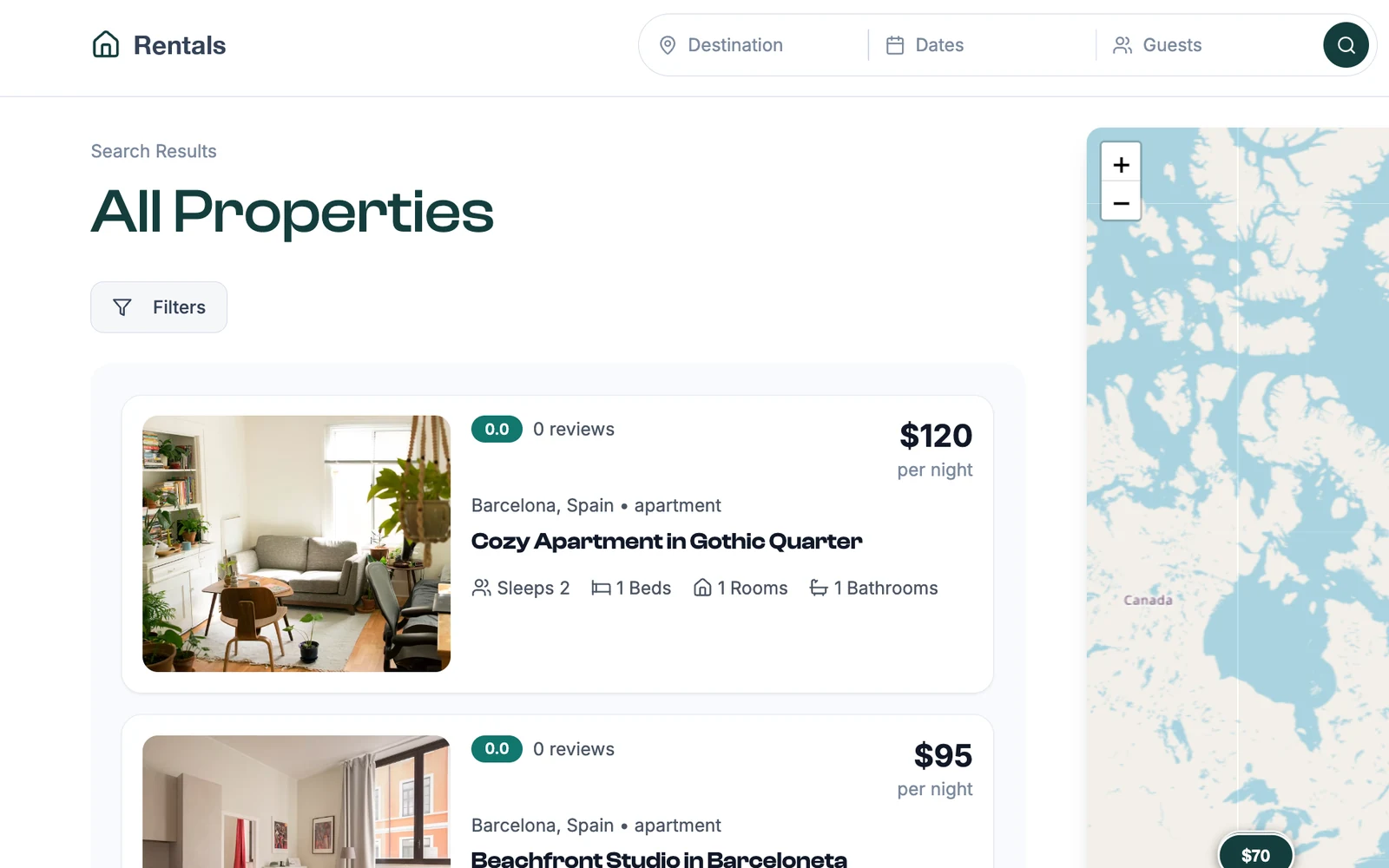 Rental Booking like Airbnb — app screenshot