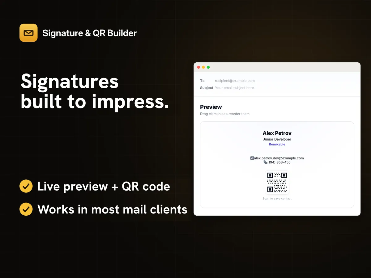Signature & QR Builder