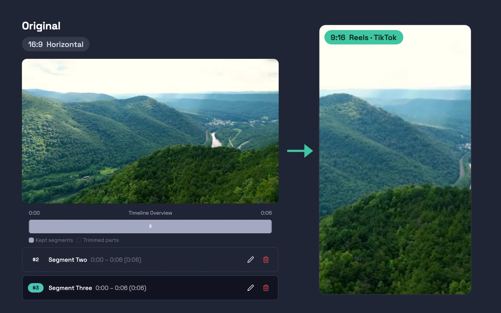 Video Editor like Veed — app screenshot